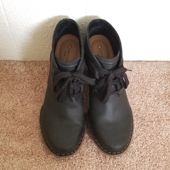 Clarks black leather lace up heeled ankle boots - Picture 5 of 5